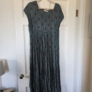 Natural Life Dusty Teal Floral Maxi Dress